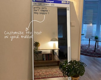 Custom Note Pad Mirror, Personalized Wall & Floor Mirror for Dopamine Decor, Cool Mirror Gift, Vanity Mirror, NotePad Mirror