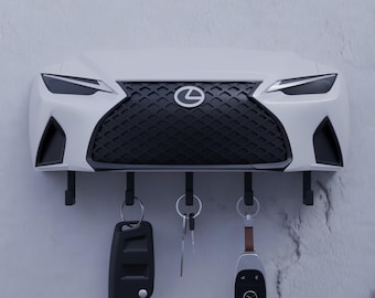 Lexus inspiriert 3D-gedruckter Schlüsselhalter • Luxus-Autoschlüsselhalter • Eingangsbereich Organisator • Automobilwandhaken • Geschenk für Lexus-Liebhaber