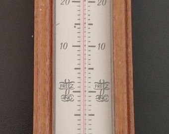 Vintage Short & Mason Mahogany Thermometer, Made in England, Mid-Century British Scientific Instrument, Classic Home Office Wall Decor