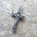 Sterling Silver 925 Crucifix Pendant 12mm x 22mm Catholic pendant Rosary cross bracelet charm C147