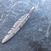 Sterling Silver 925 Feather charm oxidized finish 6mm x 37mm spiritual charm pendant artisan style nature charm FTHR04
