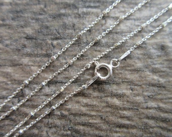 Sterling Silver Satellite Chain finished Necklace bright silver with spring clasp 18" or 20" ST-SAT