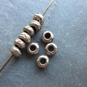 10pc pure Bronze roundelle beads 4.5mm round x 2mm thickness antique bronze Artisan style spacer bead (S251-B)