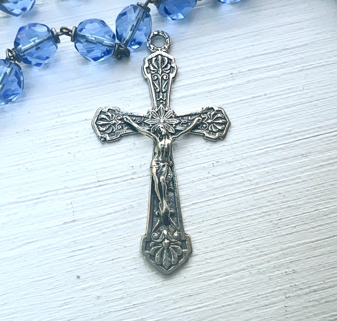 Sterling Silver 925 Crucifix Pendant 27mm X 48mm Vintage Reproduction ...