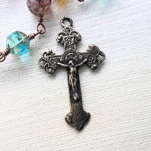 Inri Vintage Rosary - Etsy