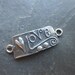Sterling Silver 925 LOVE charm connector link heart oxidized finish 27mm x 10mm bracelet connector whimsy artisan hearts CONN101