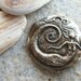 Mermaid Charm Pure Bronze 25mm round mermaid pendant bronze beach charm Mermaid love MER01-B