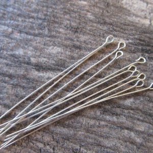 2" Silver Filled eye pins 24 gauge, silver finding SF-EP-24-2