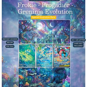 New! Froakie Frogadier Greninja Chaos Rising Evolution Extended Art Display (Digital Download)