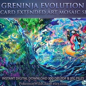 Froakie Frogadier Mega Greninja ex SIR | Erweitertes Art Display Case - Chaos Rising - Erweitertes Binder Art Display (Digitaler Download)