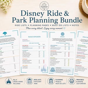 Walt Disney World Attraktionsliste zum Ausdrucken – Magic Kingdom, EPCOT, Hollywood Studios und Animal Kingdom