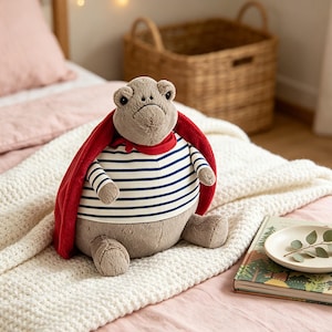 Jellycat Sailor Turtle Plush Toy, Funny Grumpy Tortoise Red Shell Stuffed Animal Nautical Gift