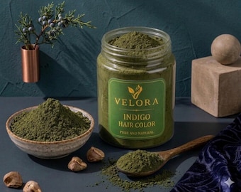 Velora Natural Indigo Powder | Fine Leaf Powder for Hair Coloring & Crafts