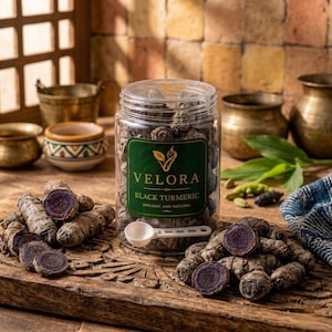 Curcuma noir Velora | Kali Haldi pour Rituel, Utilisation créative, Ingrédient