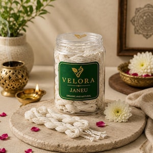 Hilo sagrado Velora Janeu / Esencial para pujas, rituales y ceremonias.