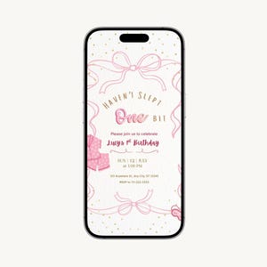 Haven't Slept One Bit First Birthday Invitation | Digital Sharing | Pajama Party Theme (Digital Download)