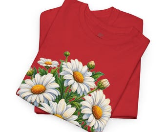 T-shirt à fleurs, t-shirt avec un bouquet de marguerites