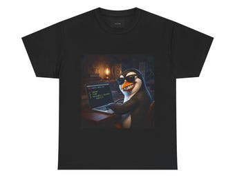 Penguin Hacker T-Shirt, Python hacker, Linux hacker, penguin programmer