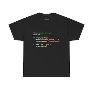 T-shirt avec du code Python, t-shirt de programmeur