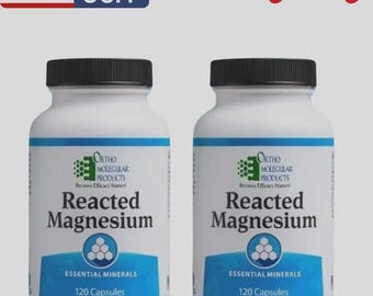 Pack of 2 Ortho Molecular Reacted Magnesium 120 Capsules High-Absorption