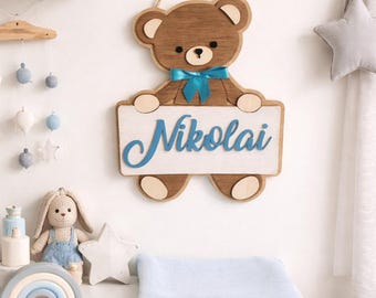 Nursery Teddy Name Sign