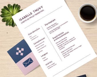 Minimalist CV Template Canva, Clean and Elegant CV Template, Professional Aesthetic Curriculum Vitae, Designer Cover Letter Template