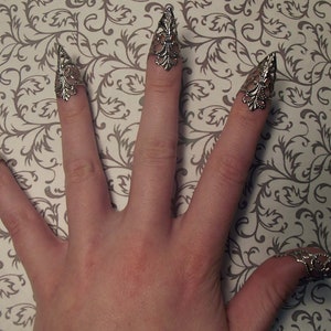 Silver Dragon Claws // Nail Armor // Set of 5 image 2