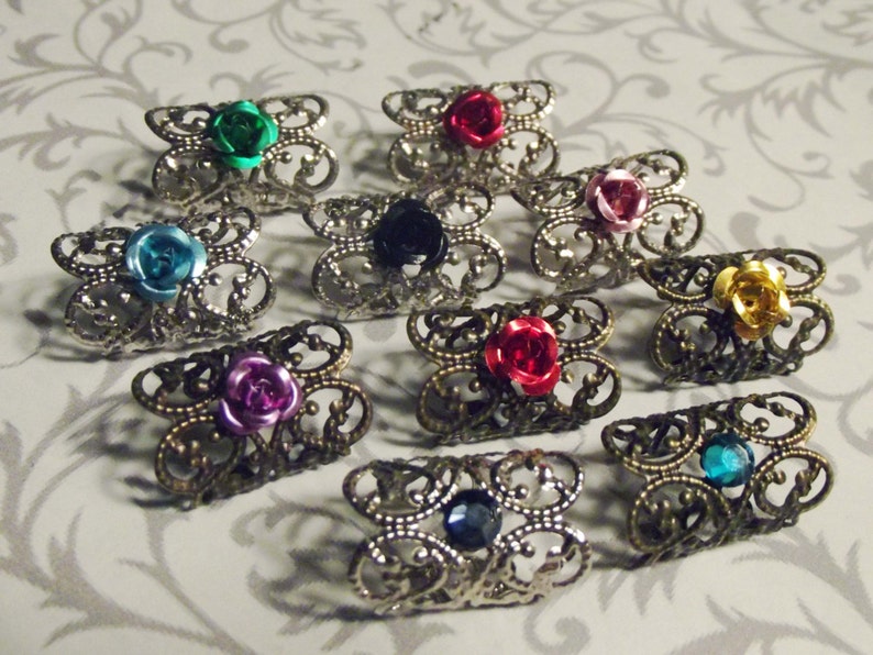 Crystal Ear Cuffs // Silver Bronze or Gold // Custom Color Etsy