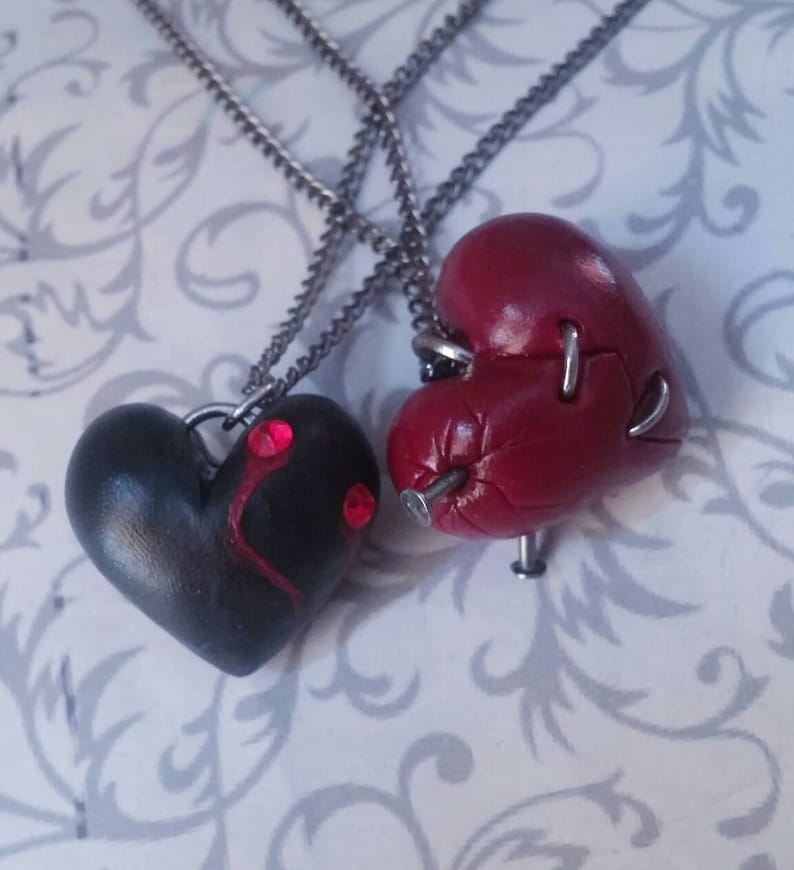 Monster Heart Pendant Etsy