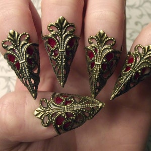 Bronze Dragon Claws // Nail Armor // Set of 5