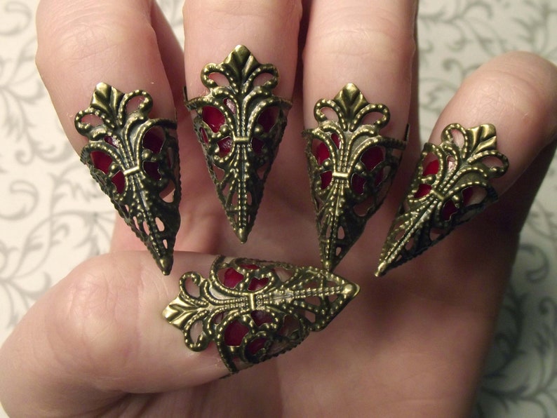 Bronze Dragon Claws // Nail Armor // Set of 5 Etsy
