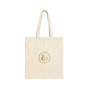 Guldfärgad EaLabsy Circle-tygväska med monogram | Canvas-tygväska med initialer och logotyp