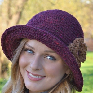 CROCHET PATTERN Ladies Hat Downton Abbey Cloche Hat Easy Crochet Hat Pattern Instant download PDF Digital Pattern