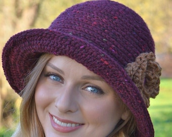 CROCHET PATTERN Ladies Hat Downton Abbey Cloche Hat Easy Crochet Hat Pattern Instant download PDF Digital Pattern