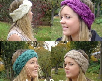 KNITTING PATTERN Bundle 4 Quick Knit Headbands Instant Download Digital Files