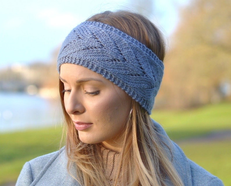 KNITTING PATTERN Chevron Lace Headband Summer Headwrap Quick afbeelding 3