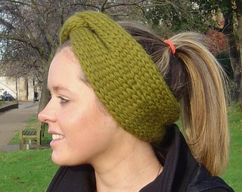 Knitting Pattern for Very Easy Beginner Knit Cinch Headband Earwarmer PDF Instant Download