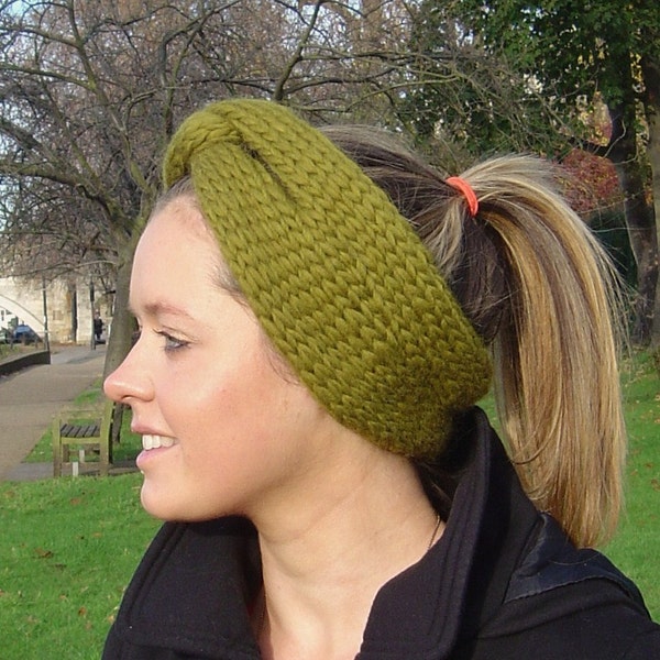 Knitting Pattern for Very Easy Beginner Knit Cinch Headband Earwarmer PDF Instant Download