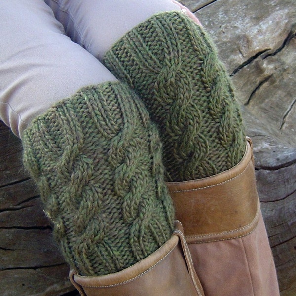 KNITTING PATTERN Boot Cuff Boot Topper - Easy Cable Pattern Instnant Digital Download PDF