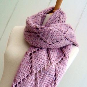 Knitting Pattern for Chunky Scarf Easy Knit Diamond Lattice Scarf