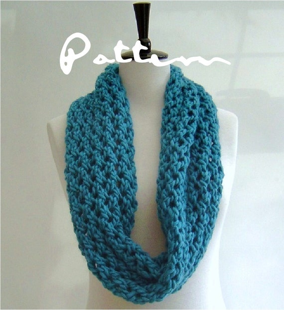 Knitting Pattern Infinity Scarf Quick And Easy Knitting Tutorial For Beginners Pdf Instant Download