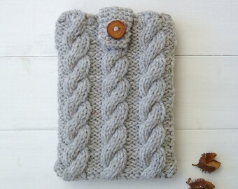 Knitting PATTERN Kindle Case Kindle Cover or IPAD MINI case with Rope Cables instant download digital delivery