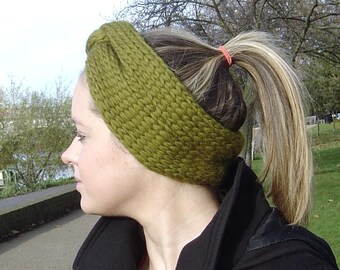 Knitting Pattern Cinch Headband Earwarmer easy Beginner Knitting Pattern PDF digital delivery Instant download