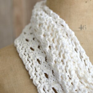 KNITTING PATTERN Lace Scarf Simple Knit Pattern Infinity Scarf Instant Digital Download Beginner knitting tutorial image 4