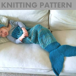 KNITTING PATTERN Mermaid Tail Blanket for Adults 4 Sizes Digital File Instant Download image 5