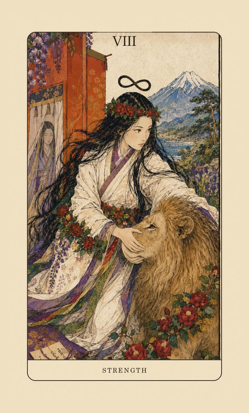 Tale of Genji Tarot: 78 Card Tarot Deck Based on Murasaki Shikibu's Novel Bild 3