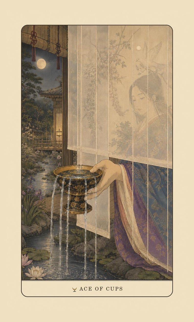 Tale of Genji Tarot: 78 Card Tarot Deck Based on Murasaki Shikibu's Novel Bild 5