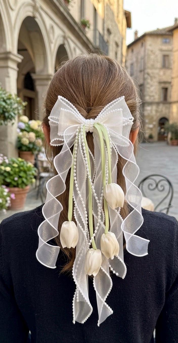 White Tulip Hair Piece - Etsy
