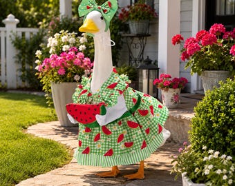 Déguisement estival d'oie pastèque pour oie de 23 pouces, décoration de terrasse et de jardin en polyester