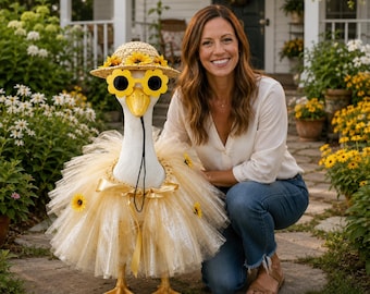 Ensemble abeille et oie tournesol, ensemble de décoration de jardin tutu de 23 pouces